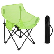Ttabongoppa 露營夏季全網眼側邊口袋折疊椅 44 x 44 x 68 cm JNHA1993, 螢光綠, 1個