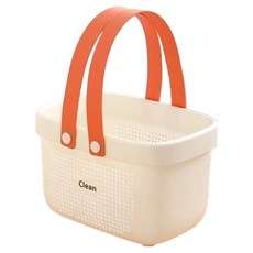 PEONIST 簡約撞色盥洗用品浴室提籃, 白色