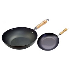 RIVER LIGHT 不易生鏽窒化鐵炒鍋 30cm + 平底鍋 28cm 極鐵鍋無塗層 日本製, 1套