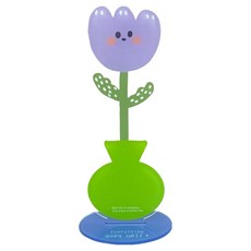 타미나요 깔끔한 아크릴 스탠드 명함 메모꽂이, 보라색 튤립, 1개