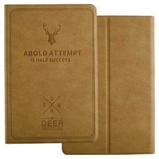 vXTRA 飛創 防潑水鹿頭壓紋 平板皮套, 醇奶茶棕, 1個