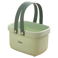 PEONIST 簡約撞色盥洗用品浴室提籃, 綠色