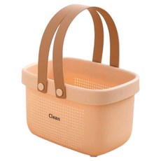 PEONIST 簡約撞色盥洗用品浴室提籃, 粉紅色