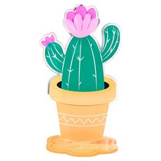 Taminayo 漂亮壓克力立牌 名片便條夾, 仙人掌, 1個