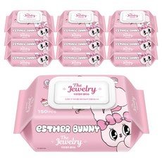 더쥬얼리 에스더버니 물티슈 캡형, 38g, 150개입, 10개