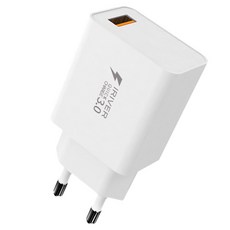 IRIVER 18W A型 QC3.0 高速充電器 IHA-HQ30C + C型充電線組合, 白色, 1套