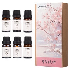 PURARE 天然植物萃取學習提神精油6件組, 1套, 10ml, 薄荷 + 迷迭香 + 尤加利 + 甜橙 + 薰衣草 + 鼠尾草