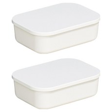 小麥購物 可疊加收納盒 小扁 L2918, 白色, 2個