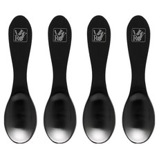 Cookco 304不鏽鋼甜點餐具 橢圓形湯匙, 黑色, 4個