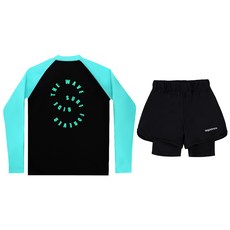 aquatica 兒童防曬衣上衣 + 三分水中緊身褲套組 AQAJTS501 + AQA420