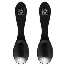 Cookco 304不鏽鋼甜點餐具 橢圓形湯匙, 黑色, 2個