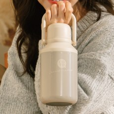 COTD 提把保溫壺 附杯帶, 奶茶色, 1個, 1L