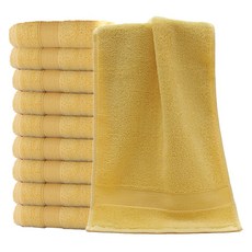 飯店毛巾 柔軟厚實毛巾 140g 32支棉紗, 黃色, 10個