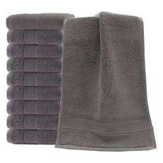 飯店毛巾 柔軟厚實毛巾 140g 32支棉紗, 灰色, 10個