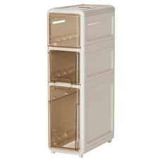 小麥購物 多功能夾縫三層收納櫃 加寬 L1381, 白色