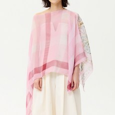 DAKS 格紋花朵長袍斗篷圍巾 DCSC5E786