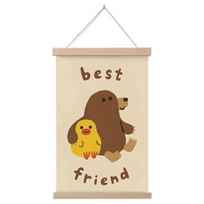 Taminayo 可愛插畫壁掛海報木框 最好的朋友, 單一顏色