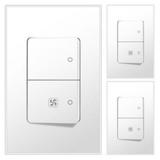 Boedam 2孔開關 換氣扇 FAN 內建跳線 雪白色, 3個