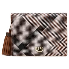 DAKS 男女共用 愛丁堡格紋流蘇裝飾卡夾 DCWA4F328