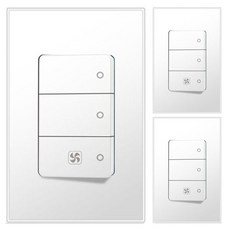 Boedam 三聯開關 排風扇 FAN 內建跳線 雪白色, 3個