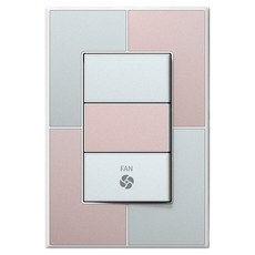 TILINS Gallery Mint Rose 1迴路風扇開關 3開關 白色外框, 1個