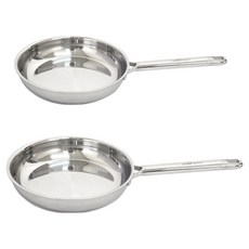 CHEFWAY 電磁爐適用無研磨劑五層不鏽鋼鍋具2件組, 單一顏色, 1套, 平底鍋 24cm + 平底鍋 28cm