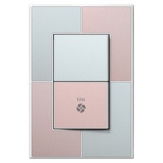 TILINS Gallery Mint Rose 1路2開風扇開關 白色框架, 1個