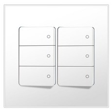 Boedam 6孔開關 2聯用 內建跳線 雪白色, 1個