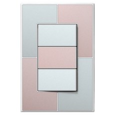 TILINS Gallery Mint Rose 1路3聯開關 白色框架, 1個