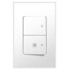 Boedam 二聯開關 換氣扇 FAN 內建跳線 雪白色, 1個