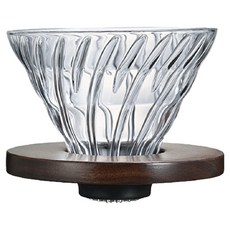 HARIO 好璃奧 V60胡桃木玻璃濾杯 1~4杯 VDG-02-WN, 1個, 480ml, 單品