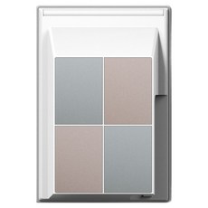 TILINS Gallery系列 綠米色 接地雙孔插座 45度防雨型 白色框架, 1個