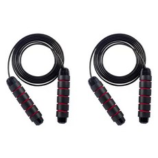 헬씨닷 防滑手柄鋼絲跳繩, 紅色, 2個