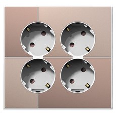 TILINS Gallery 棕金色接地4孔插座 45度白色框架, 1個