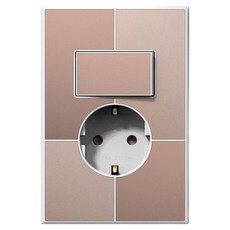 TILINS Gallery 棕金色 1孔開關插座 白色邊框, 1個