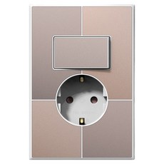 TILINS Gallery 米金色開關 1孔插座 白色框架, 1個