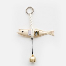 FunnYmade 皮革避邪明太魚風鈴門鈴 喬遷開幕禮品組, 象牙白