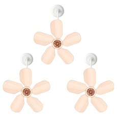 Select For You 免插電冷氣導流扇 透明橘 黏貼式 190 x 200 x 56 mm, 3個, 單一商品