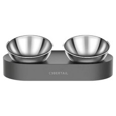 PETKIT 寵物15度可調式架高碗 不鏽鋼款, 灰色, 1個