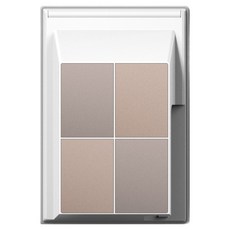 TILINS Gallery 米金色接地雙孔插座 45度防水型 白色外框, 1個