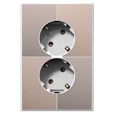 TILINS Gallery 米金色 接地型 2孔插座 45度 白色外框, 1個