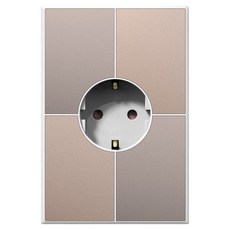 TILINS Gallery 米金色接地1孔插座 白色框架, 1個