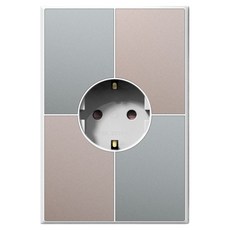 TILINS Gallery 綠米色接地1孔插座 白色框架, 1個