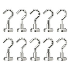 DGG 超強力磁鐵掛鉤 12mm, 銀色, 10個