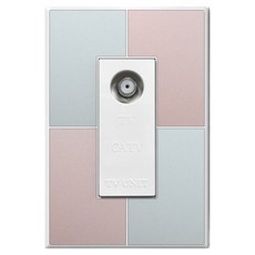 TILINS Gallery 通訊 CATV 2路插座 薄荷玫瑰 + 白色, 1個