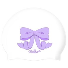 킵스위밍 리본 롱헤어 실리콘 수모, 퍼플, 1개