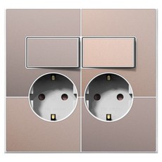 TILINS Gallery 米金色開關系列 2孔插座 白色外框, 1個