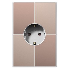 TILINS Gallery 棕金色接地單孔插座 白色框架, 1個