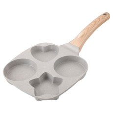 鼎匠 升級早餐4孔煎鍋 日月星辰款式 米白色, 1個, 38cm