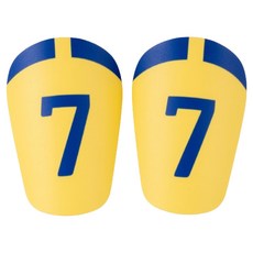 네오린 축구 풋살 스포츠 숫자표시 신가드 정강이 보호대 2p, 옐로우 블루, 1개